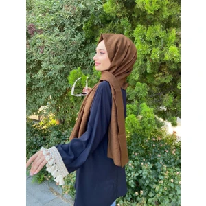 Ipekyolu Eşarp Siyane Scarf Kendinden Kırışık Kumaş Tek Renk Jazz Şal