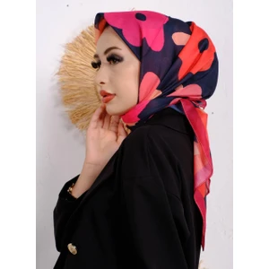 Ipekyolu Eşarp Eflatun Scarf Pamuklu (Cotton) Çiçek Desenli Eşarp 00588