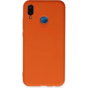 Happycase Huawei P20 Lite Kılıf Nano Içi Kadife  Silikon - Turuncu