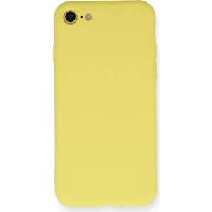 Happycase iPhone 7 Kılıf Nano Içi Kadife  Silikon - Mat Sarı