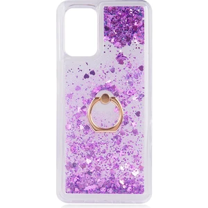 Kny Samsung Galaxy S20 Fe Kılıf Sulu Simli Renkli Yüzüklü Milce Silikon