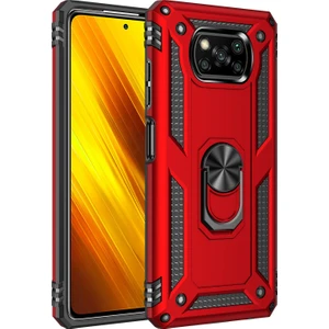 Kny Xiaomi Poco X3 Kılıf Çift Karmanlı Ultra Korumalı Yüzüklü Manyetik Vega Kapak