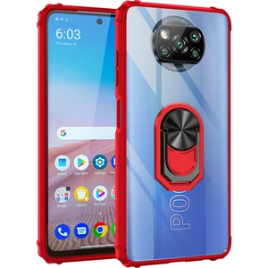 Kny Xiaomi Poco X3 Kılıf Silikon Kenarlı Yüzüklü Manyetik Mola Kapak