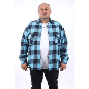 Moc Grande Mocgrande Oduncu Gömlek Çiftcep Kapaklı Dama Desen 22214-MAVI