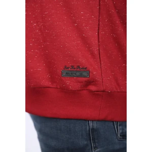 Moc Grande Mocgrande Büyük Beden Sweatshirt Bisiklet Yaka Deri Arma 22703-BORDO