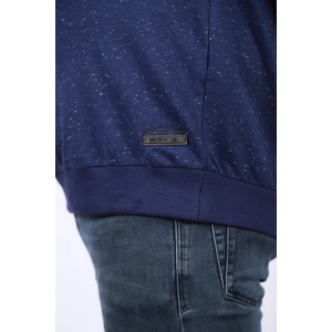 Moc Grande Mocgrande Büyük Beden Sweatshirt Bisiklet Yaka Deri Arma 22703-LACIVERT