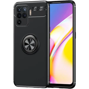 Kny Oppo Reno 5 Lite Kılıf Yüzüklü Manyetik Ravel Silikon