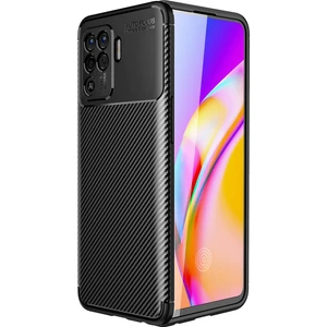Kny Oppo Reno 5 Lite Kılıf Karbon Desenli Lux Negro Silikon