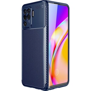 Kny Oppo Reno 5 Lite Kılıf Karbon Desenli Lux Negro Silikon