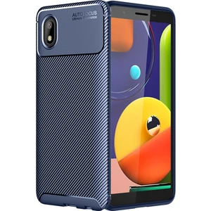 Kny Samsung Galaxy M01 Core Kılıf Karbon Desenli Lux Negro Silikon