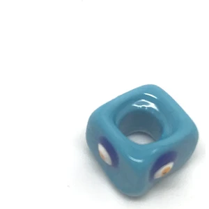 Erer Gümüş Kolye Bileklik Zincirine Takılan El Işi Nazarlı Cam Boncuk 3