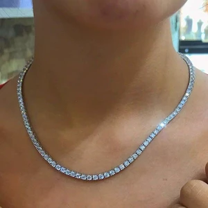 Gümüş 3,2 mm 40 cm Pırlanta Montür Su Yolu Klasik Kolye