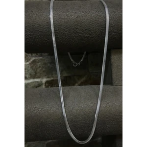 Erer Gümüş Gümüş 2,5 mm Yassı Döküm Boyun Zinciri Kolye KT125E3