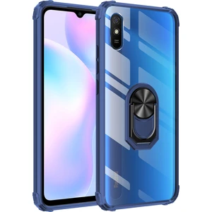 Kny Xiaomi Redmi 9A Kılıf Silikon Kenarlı Renkli Yüzüklü Manyetik Mola Kapak