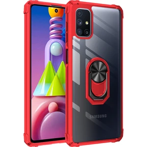 Kny Samsung Galaxy M51 Kılıf Renkli Silikon Kenarlı Yüzüklü Manyetik Mola Kapak