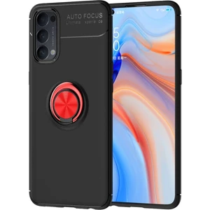 Kny Oppo Reno 4 Kılıf Yüzüklü Manyetik Ravel Silikon