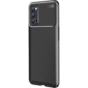 Kny Oppo Reno 4 Kılıf Karbon Desenli Lux Negro Silikon