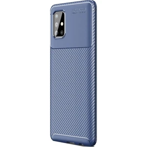 Kny Samsung Galaxy M31S Kılıf Karbon Desenli Lux Negro Silikon