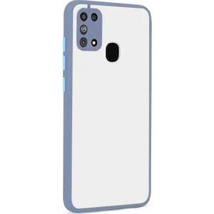 Kny Samsung Galaxy M31 Kılıf Silikon Kenarlı Kamera Korumalı Buzlu Hux Kapak