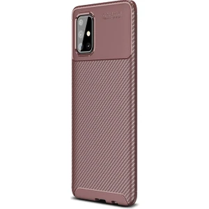 Kny Samsung Galaxy M31S Kılıf Karbon Desenli Lux Negro Silikon