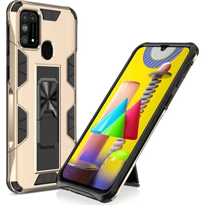 Kny Samsung Galaxy M30S Kılıf Kızaklı Standlı Manyetik Volve Kapak