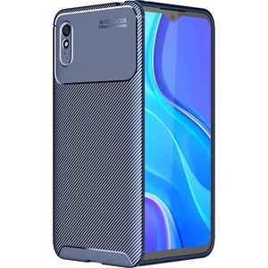 Kny Xiaomi Redmi 9A Kılıf Karbon Desenli Lux Negro Silikon