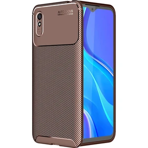 Kny Xiaomi Redmi 9A Kılıf Karbon Desenli Lux Negro Silikon