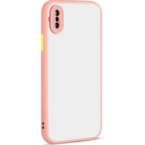 Kny Apple Iphone X-Xs Kılıf Renkli Kenarlı Kamera Korumalı Buzlu Hux Kapak