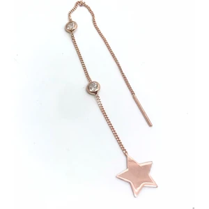 Erer Gümüş  Gümüş Taşlı Yıldız Tekli Küpe