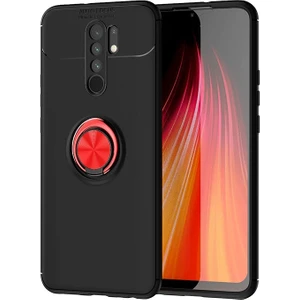 Kny Xiaomi Redmi 9 Kılıf Yüzüklü Manyetik Ravel Silikon