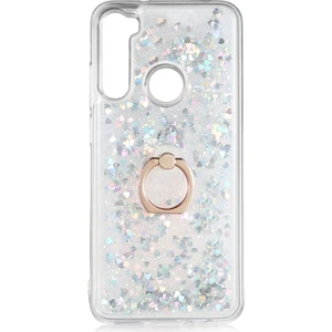 Kny Xiaomi Redmi Note 8 Kılıf Sıvılı Kalplı Yüzüklü Manyetik Milce Kapak