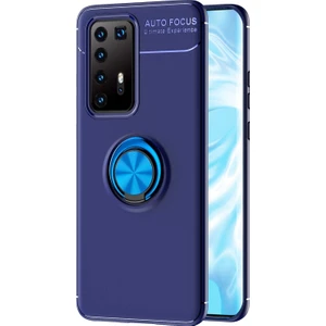 Kny Huawei P40 Pro Kılıf Yüzüklü Manyetik Ravel Silikon