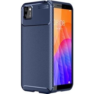 Kny Huawei Y5P Kılıf Karbon Desenli Lux Negro Silikon