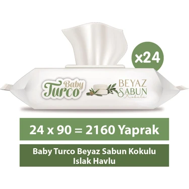 Baby Turco Beyaz Sabun Kokulu Islak Havlu