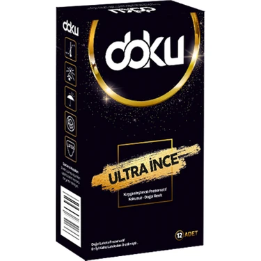 Doku Ultra İnce 12'li Kokusuz Prezervatifler Doğal Renk ile Hazzı Daha Fazla