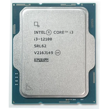 Intel Core i3 12100 3,3 GHz 12 MB Cache 1700 Pin Tray Fansız