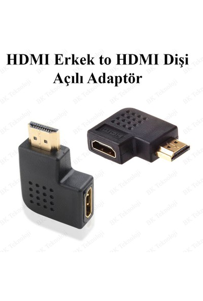 BK Teknoloji 90 Derece Açılı HDMI Erkek - Dişi Çevirici Adaptör