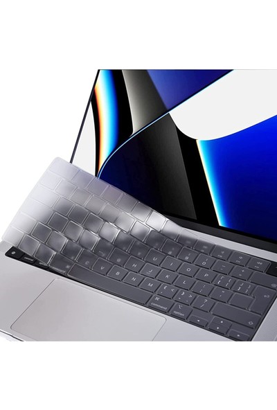 Arabulalaca Apple Macbook Air 13 inç 13.6 inç A2681 M2 - A3113 M3 - A3240 M4 Işlemcili Türkçe Q Silikon Klavye Koruyucu şeffaf