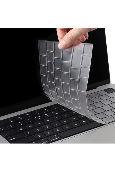 Arabulalaca Apple Macbook Air 13 inç 13.6 inç A2681 M2 - A3113 M3 - A3240 M4 Işlemcili Türkçe Q Silikon Klavye Koruyucu şeffaf