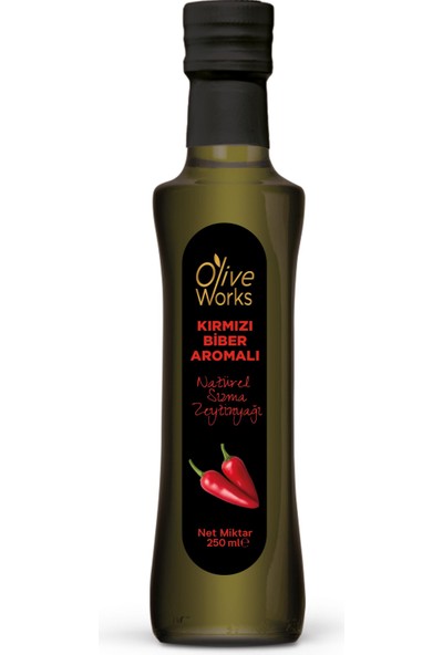 Olive Works Kırmızı Biber Aromalı Naturel Sızma Zeytinyağı 250 ml