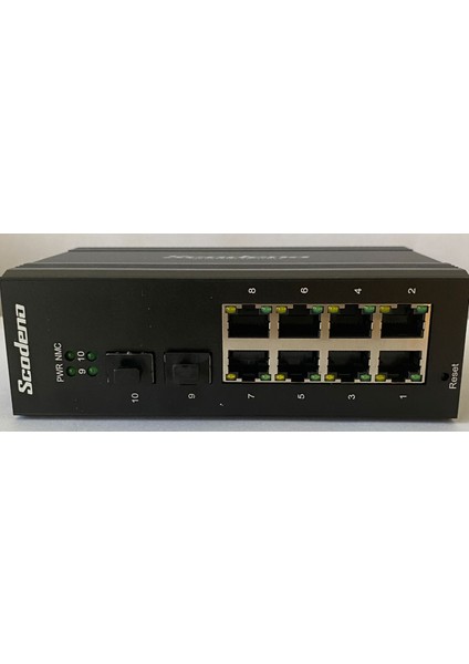 8 Port Bakır 8*10/100/1000 2*1000 Port Fiber Girişli 10 Port Endüstriyel Yönetilebilir Poe Switch Ons-8