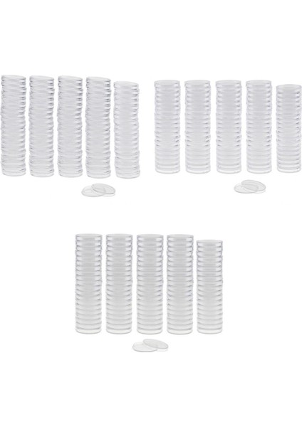 Yotijar 3X100 Adet Temiz Yuvarlak Plastik Para Kapsülleri Konteyner Depolama Tutucu Kılıfı (Yurt Dışından)