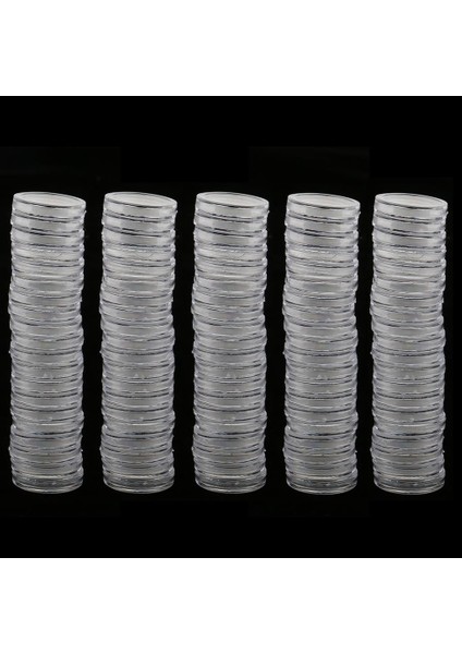 Yotijar 3X100 Adet Temiz Yuvarlak Plastik Para Kapsülleri Konteyner Depolama Tutucu Kılıfı (Yurt Dışından)