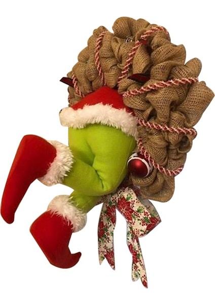 2x Noel Çelenk Bowknot Garland Duvar Şükranları Için Zarif (Yurt Dışından)
