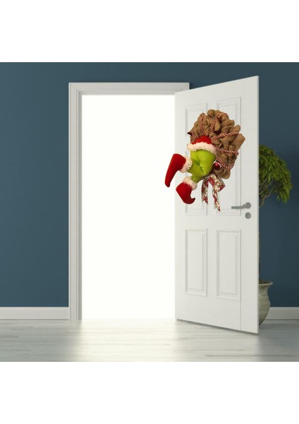 2x Noel Çelenk Bowknot Garland Duvar Şükranları Için Zarif (Yurt Dışından)