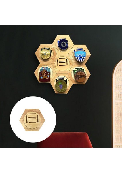 3x Ahşap Altıgen Madalya Rafı Depolama Koleksiyon Organizatör Askı (Yurt Dışından) fırsatları