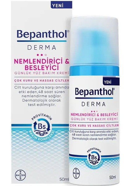 Derma Nemlendirici ve Besleyici Günlük Yüz Bakım Kremi 50ML