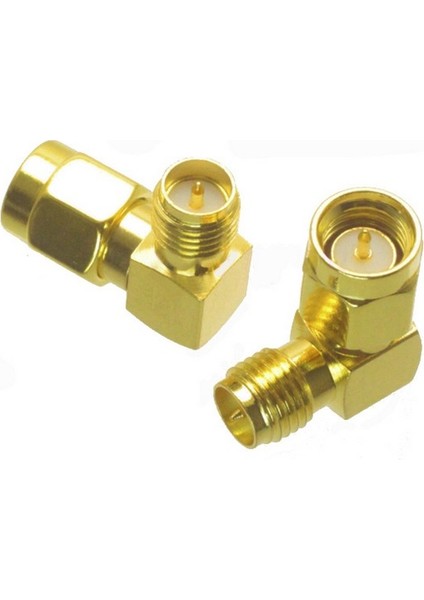 Sma Konnektör Dönüştürücü Adaptör (Erkek-Içdiş To Erkek-Dışdiş) (Dirsekli Model)