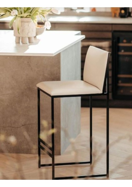 Sırtlıklı Bar Taburesi Ada Sandalyesi