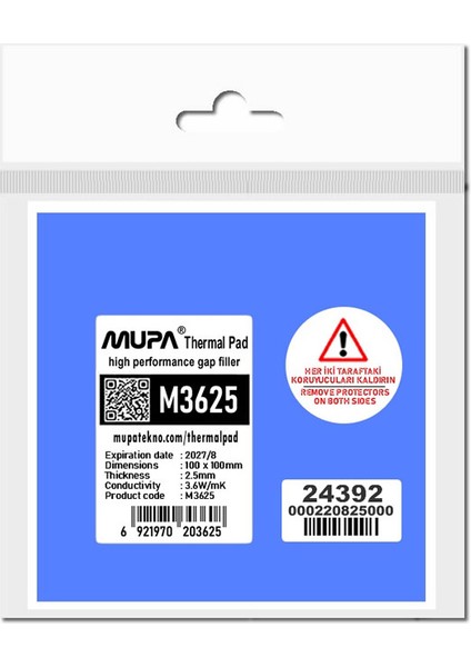 Termal Ped / Thermal Pad 2.5mm 3.6w/mk 100x100mm M3625